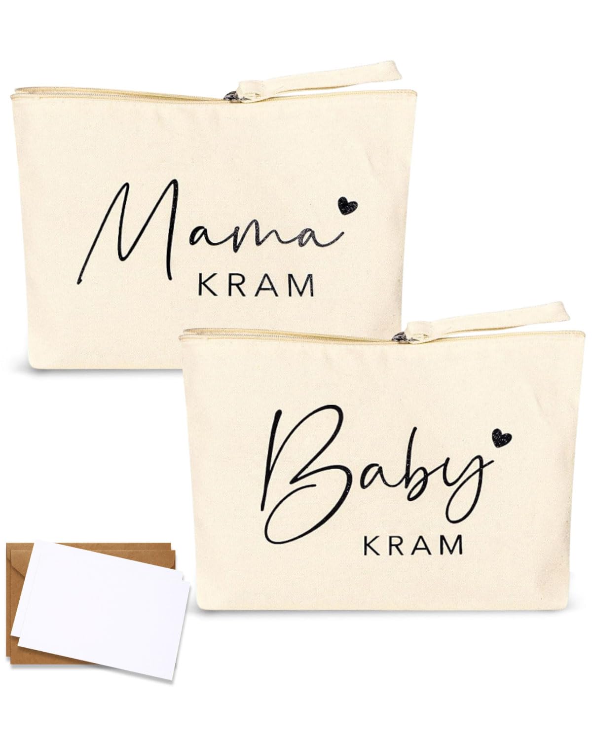 Regalo per Donna Incinta 2 Pezzi Pochette Trucchi Mamma Viaggio Piccola Beige Neonato Borsa Toilette Bimba