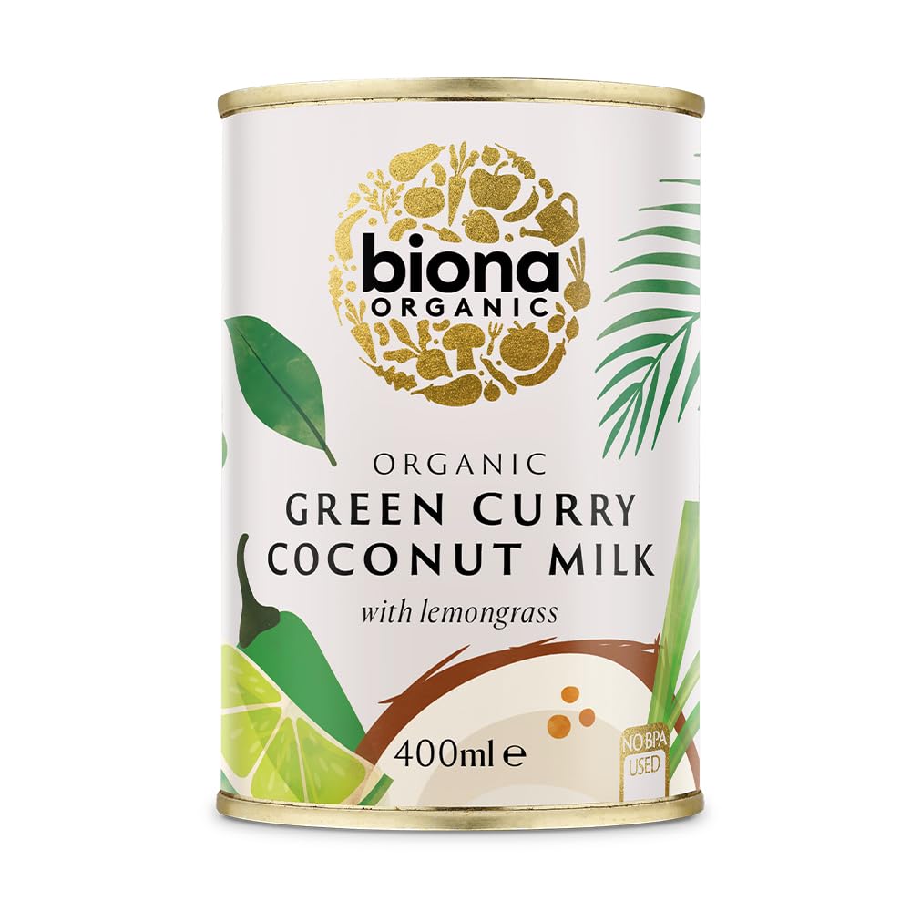 Biona Lait de coco bio curry vert - Lot de 6