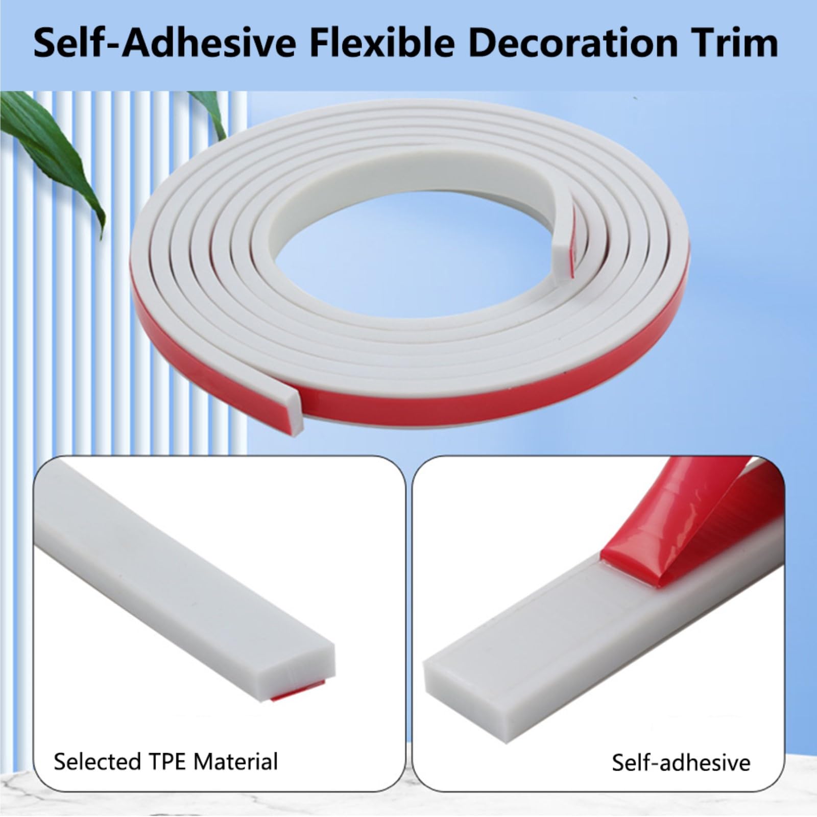 Befun 9M Flexible Zierleiste selbstklebend Hellweist Deckenleisten, Weiß Leiste dekorative für DIY, Dekoration, Spiegelrand, Wand Bilderrahmenrandder, Schrank, Risse