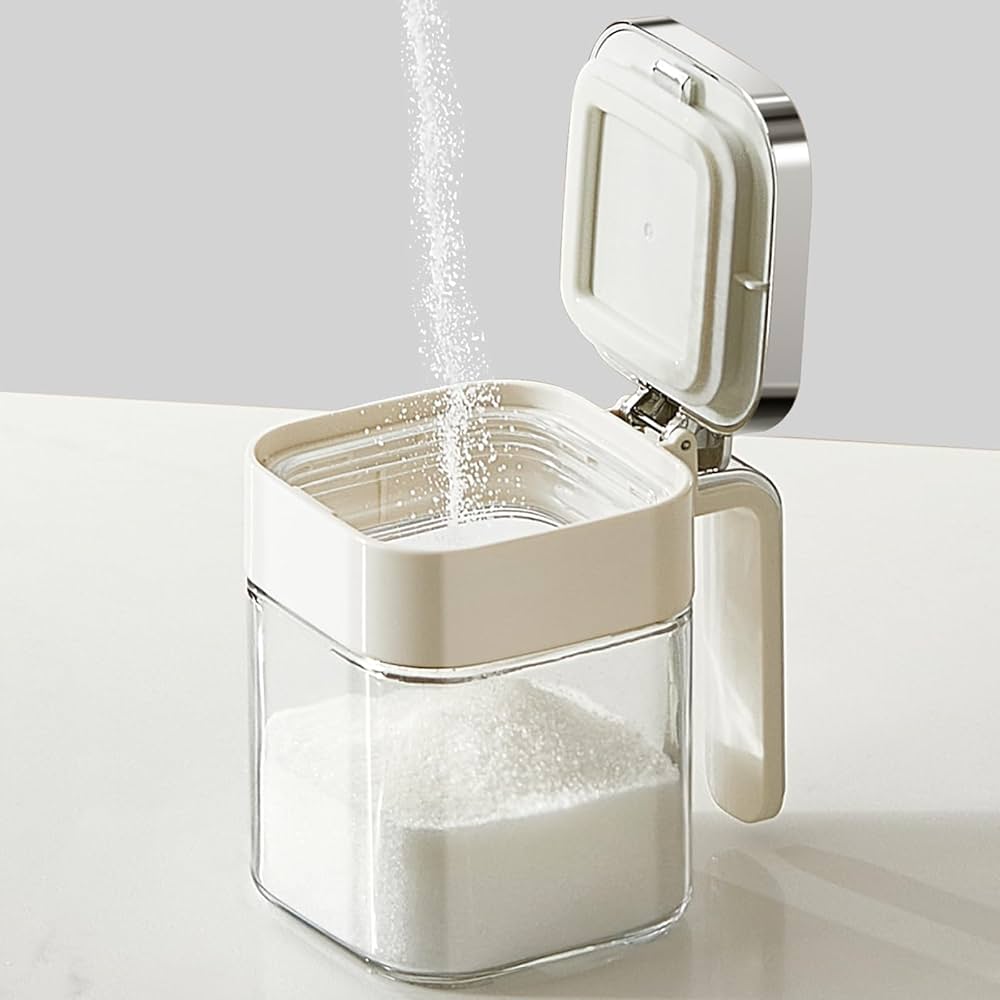 Amazon｜ZASA調味料入れ 380mlスパイスボトル スプーン付き 塩入れ 塩