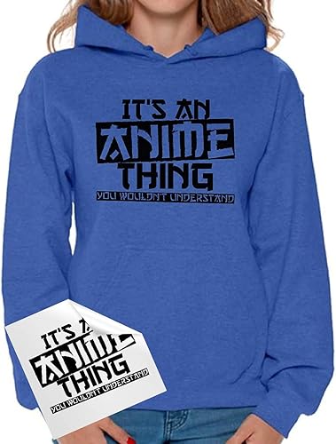 Sudaderas con capucha de anime para mujeres y hombres, sudadera con gráfico de anime Nerd Geek Cosplay + regalo adhesivo