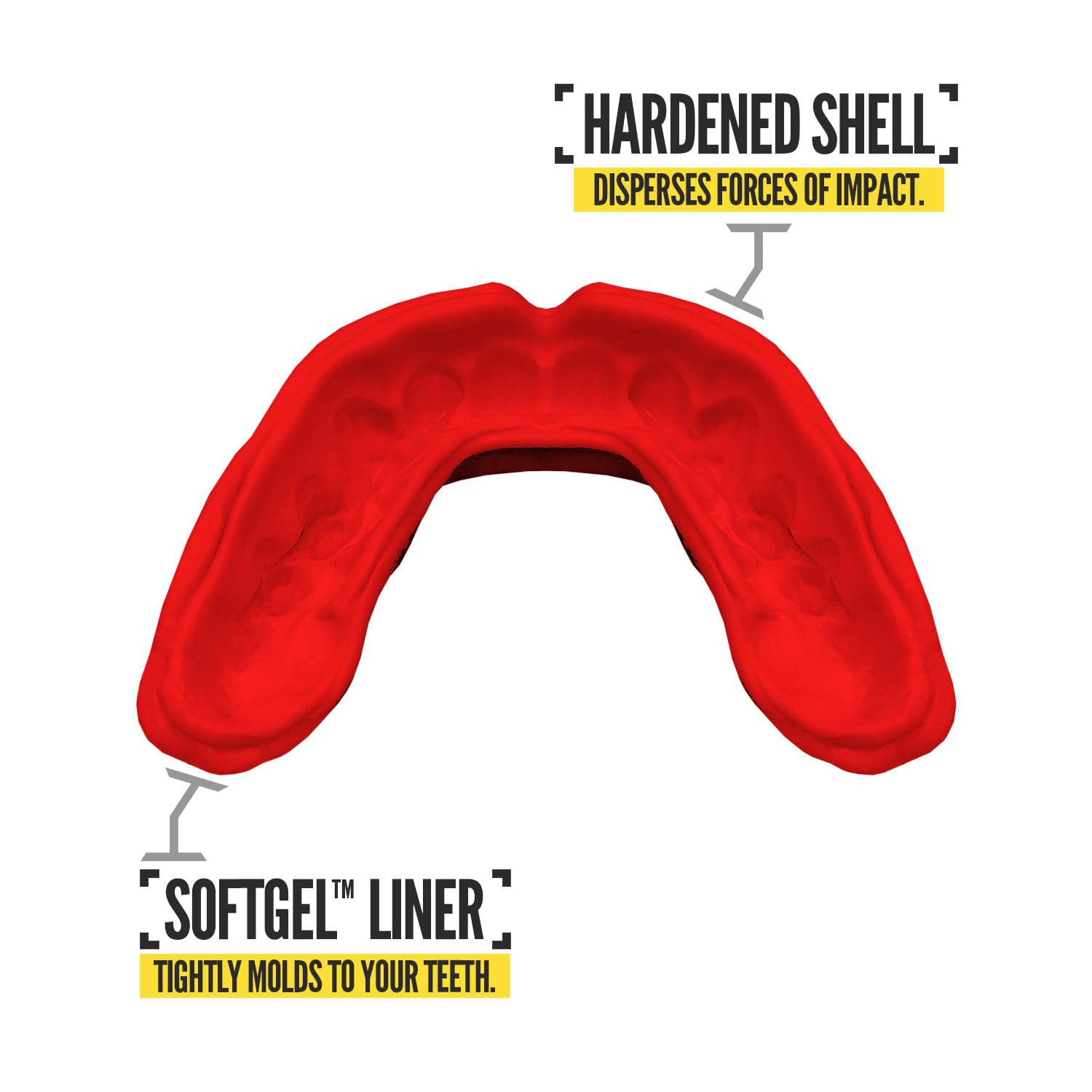 Paquete de 2 protectores bucales Nxtrnd Rush para boxeo y otros deportes (rojo)