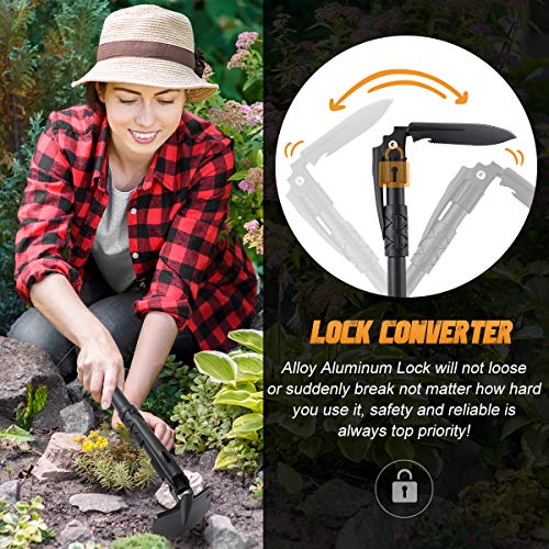 Okoolcamp Folding Shovel Camping Shovel Multi-Tool Military Shovel Heavy Duty Alloy Steel Car Survival Tactical Shovel For Off Road Snow Emergency Gardening Hiking Backpacking Fishing #TOP1