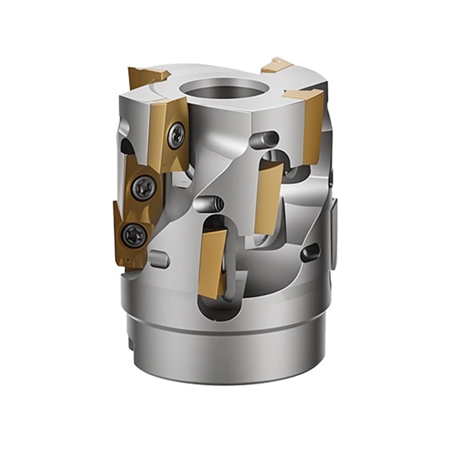 2" / 50 mm Indexable Face Milling Cutter, with 4-Flutes Helical & 12-Inserts, for FMB22 Arbor, for Stainless Steel Rough Side Milling/Shoulder Milling