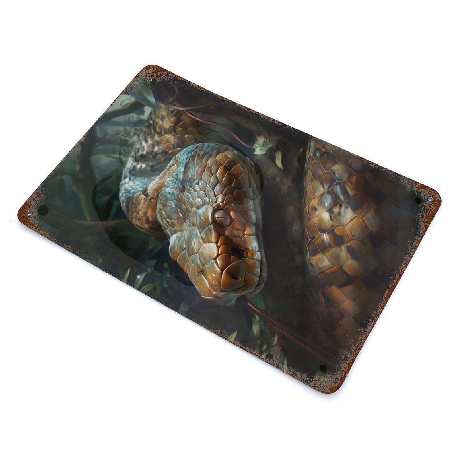 Snakes Charm Retro Metal Sign 11.8"x7.9", Classic Wall Plaque for Garage, Pub Or Kitchen