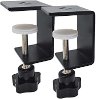 Jhanw 2-Pack Heavy Duty C-Clamps & Desk Clamps - Wide Jaw Steel Woodworking Clamps for Desk Extension, 600lbs Capacity
