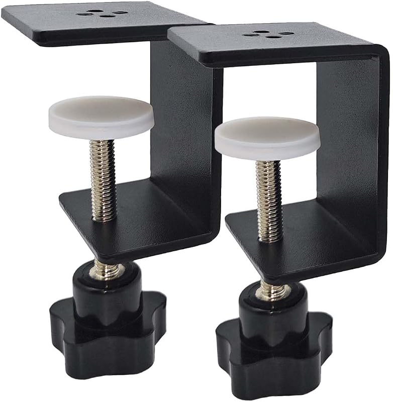 2 Pack Heavy Duty C Clamp & Desk Clamp | Wide Jaw Metal Woodworking Clamps, Adjustable Shelf Clamps for Desk Extension/Panel Work (Sturdy Multi-Purpose Clamping Tool)