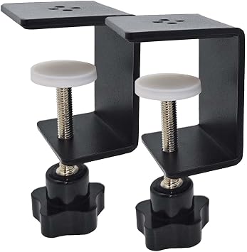 C Clamps Heavy Duty, Black Desk Clamp, Small Waterproof and Rustproof Metal Clamps for Panel Woodworking, Adjustable Shelf Extension 2