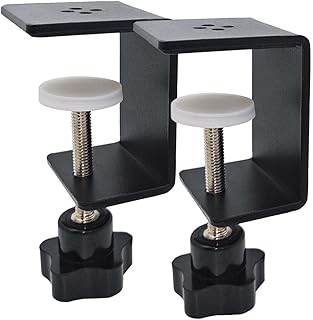 2 Pack Heavy Duty C Clamp & Desk Clamp | Wide Jaw Metal Woodworking Clamps, Adjustable Shelf Clamps for Desk Extension/Panel Work (Sturdy Multi-Purpose Clamping Tool)