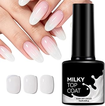 Gel Manicure 7ml Women Milky White Manicure Top Coat Polishing