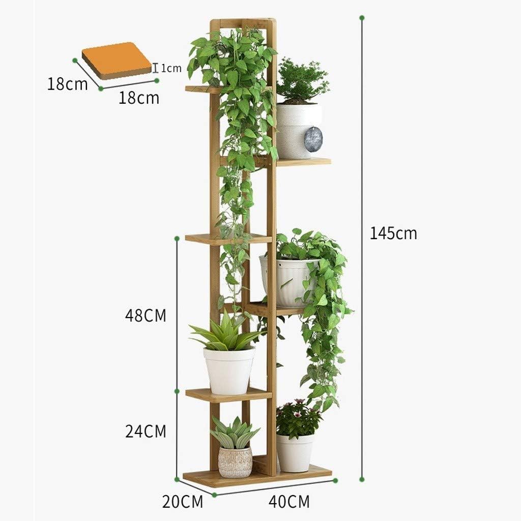 Plant Shelf,Plant Rack for Home Bamboo Multi Layer Plant Stand Storage Rack for Indoor Flower Display 57inch Height Simple and Stylish Design for Home Decor and nization(Parent)