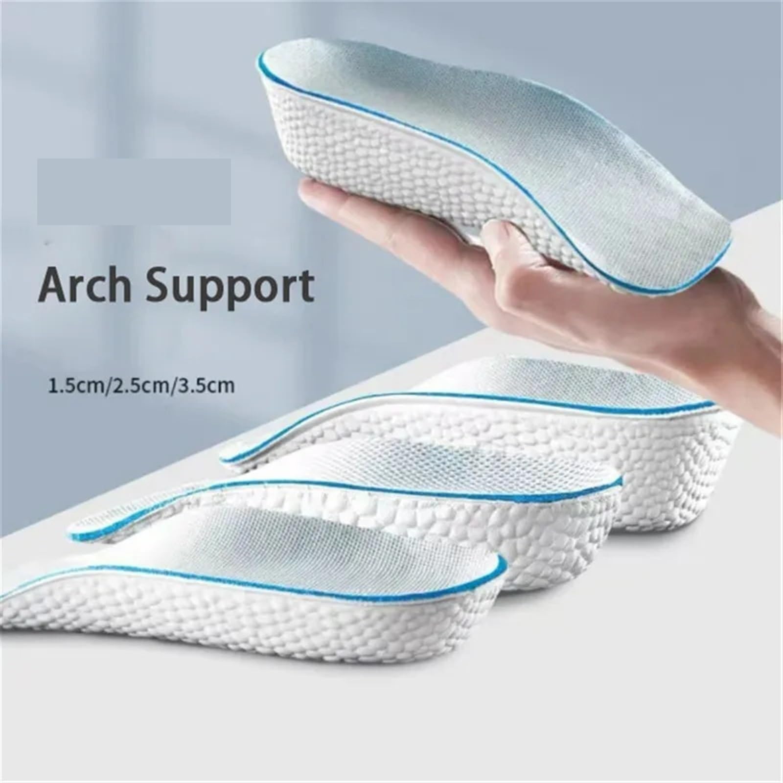 Solette per aumentare l'altezza 3 Paia 1,5-3,5 Cm Più Alto Supporto For Arco Plantare Aumento Di Altezza Solette Peso Leggero Morbido Sollevamento Elastico(3.5CM)