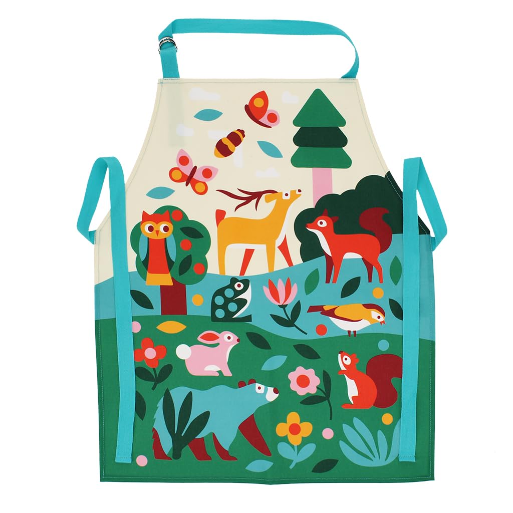 Rex London Unisex Kids Bleu Washable Children's Apron Woodland