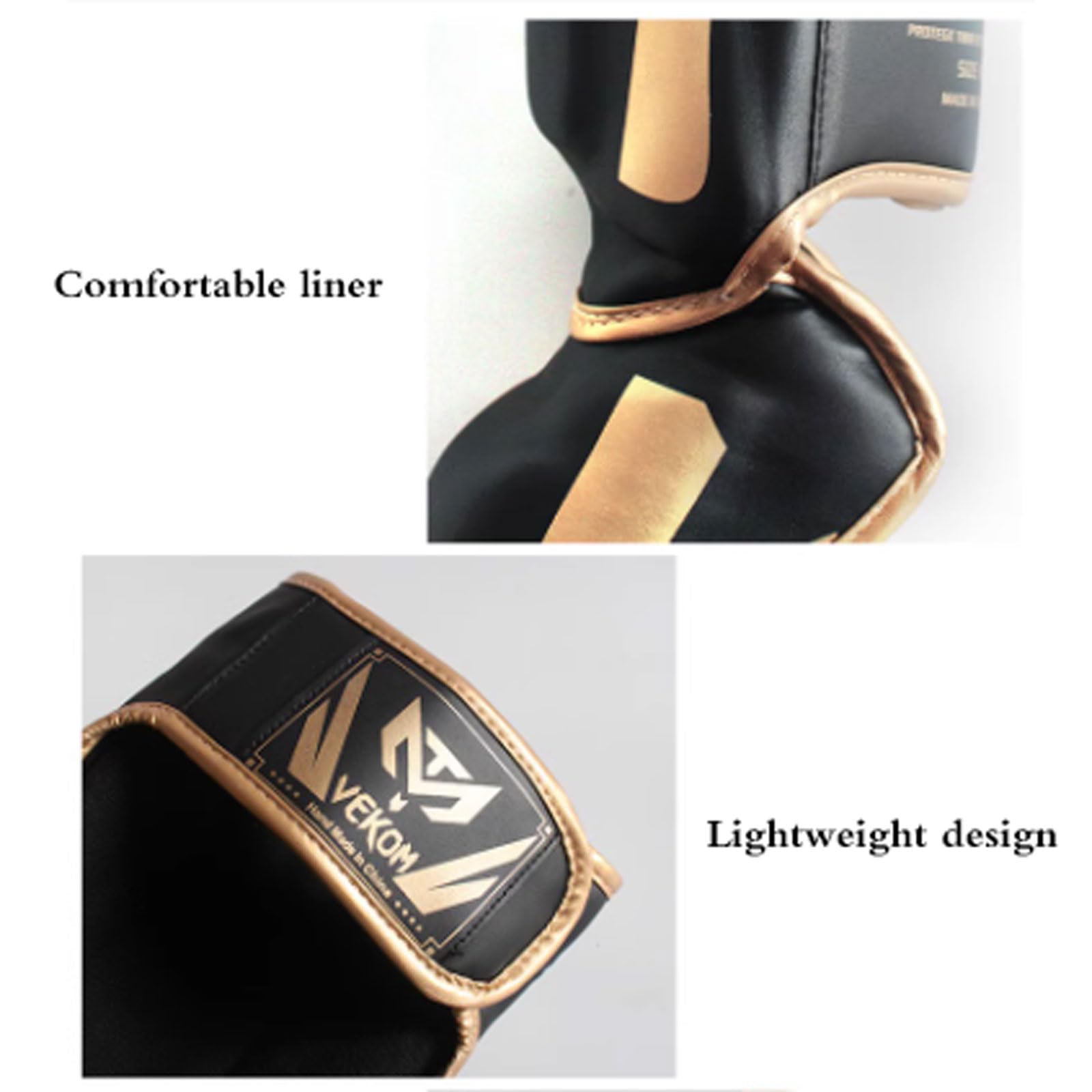 Elastico Parastinchi Muay Thai,Parastinchi Kick Boxing,Paratibia Kick Boxing,Unisex,Leggere E Resistenti,Facile da Indossare,per Allenamento Sparring,Pelle,Arti Marziali Boxe Karatè