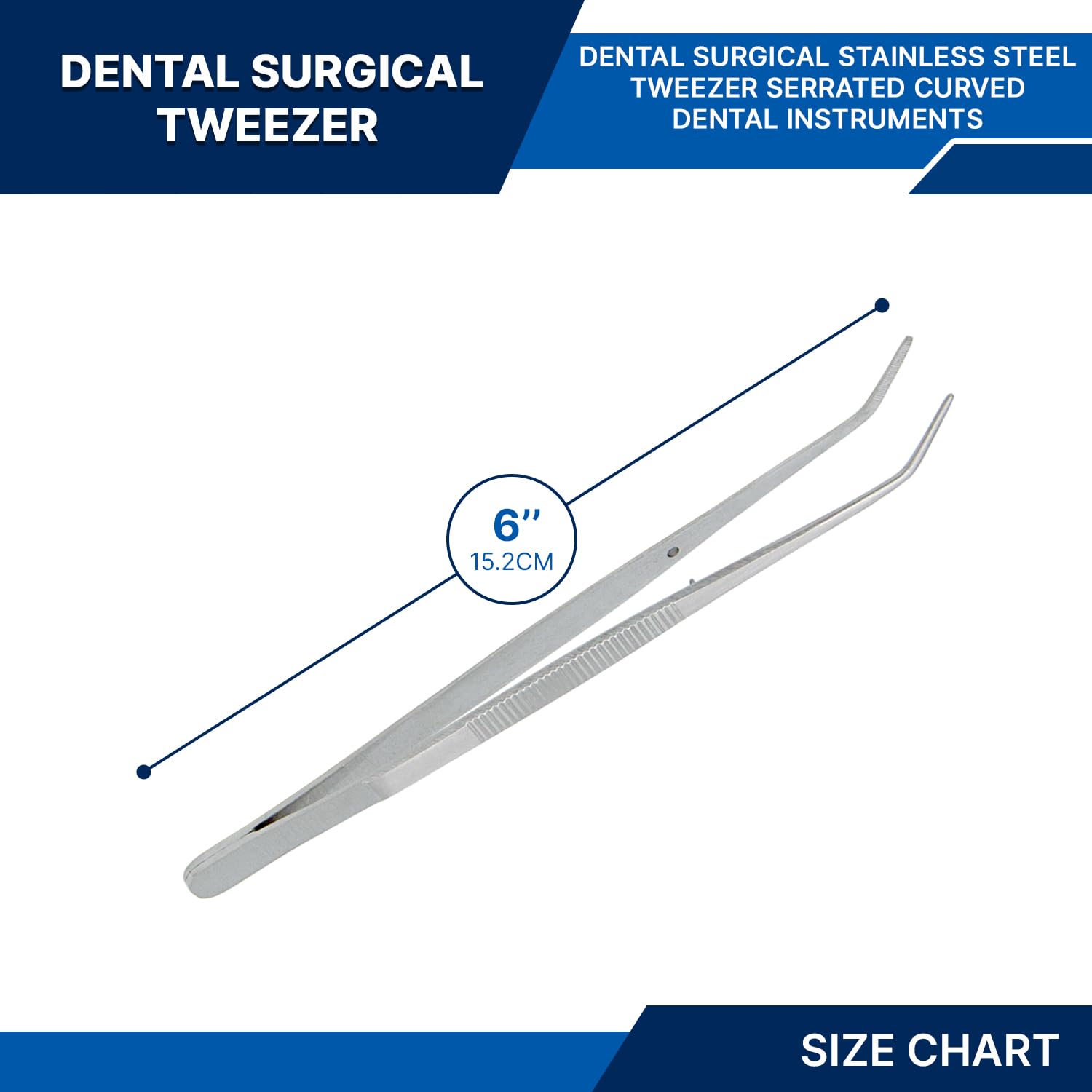 Pinzas de acero inoxidable, con punta dentada curvada, multiusos, pinzas para máquina de coser, pinzas para reparación de manualidades (10)