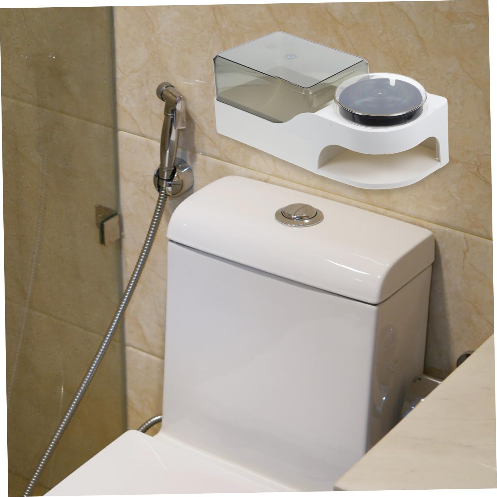 Wand Toilettenpapierhalter mit Aufbewahrung und Aschenbecher, Kunststoff