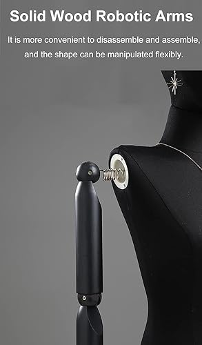 Miniatura 5 de Adjustable Black Mannequin Dress Form with Head - Medium Female Torso for Clothing Stores, Windows, and Counter Displays - Stylish Tripod Base