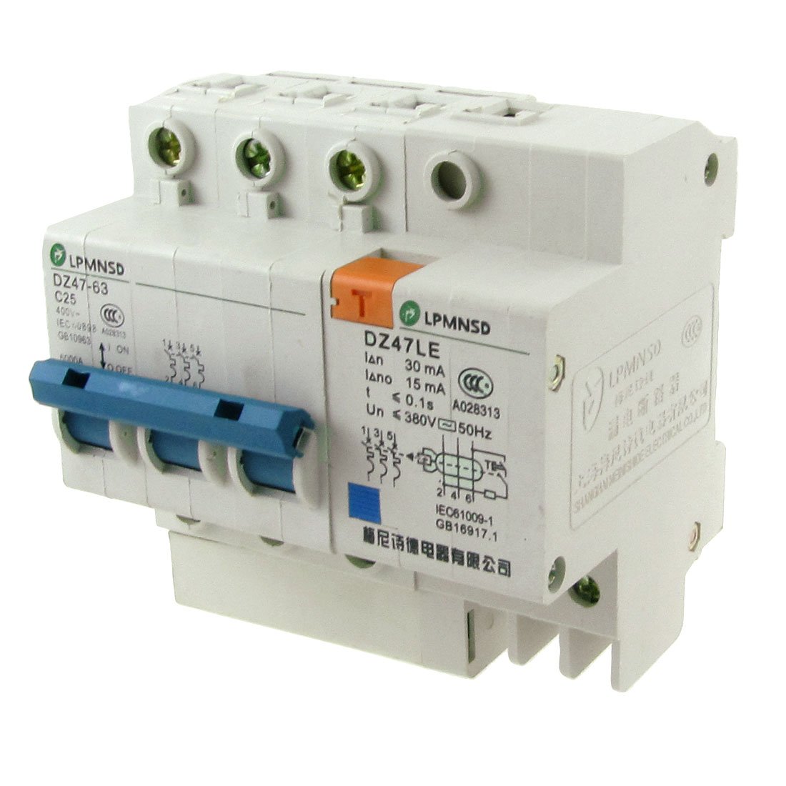 IEUMJNAT AC 400V 25A Overload Protection -Professional - Leakage Circuit Breaker 3P+N