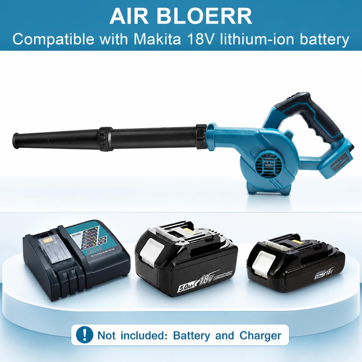 Kabelloser Laubbläser Bläser kompatibel mit Makita 18V Batterien für PC Reinigung, Schneeräumung und Laubbläser
