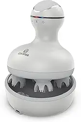 COMFIER Massageador elétrico de cabeça de couro cabeludo com 4 cabeças de massagem de silicone macio, massageador de cabelo portátil para crescimento do cabelo, alivia o estresse, arranhador de cabeça