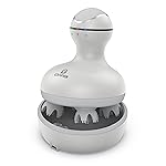 COMFIER Electric Scalp Head Massager with 4 Soft Silicone Massage Heads, Portable Hair Massager for Hair Growth, Relieve Stress, Head Scratcher for Deep Relaxation, Dog Cat Massager, Gray