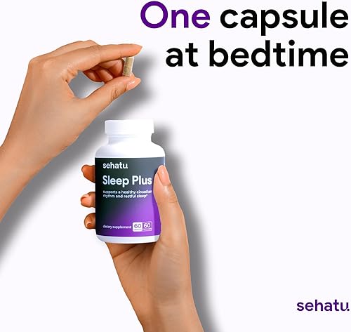Miniatura 7 de SEHATU Suplemento Sleep Plus  con melatonina, GABA, Ashwagandha, 5-HTP  para hombres y mujeres que buscan un horario de sueño saludable y un estado