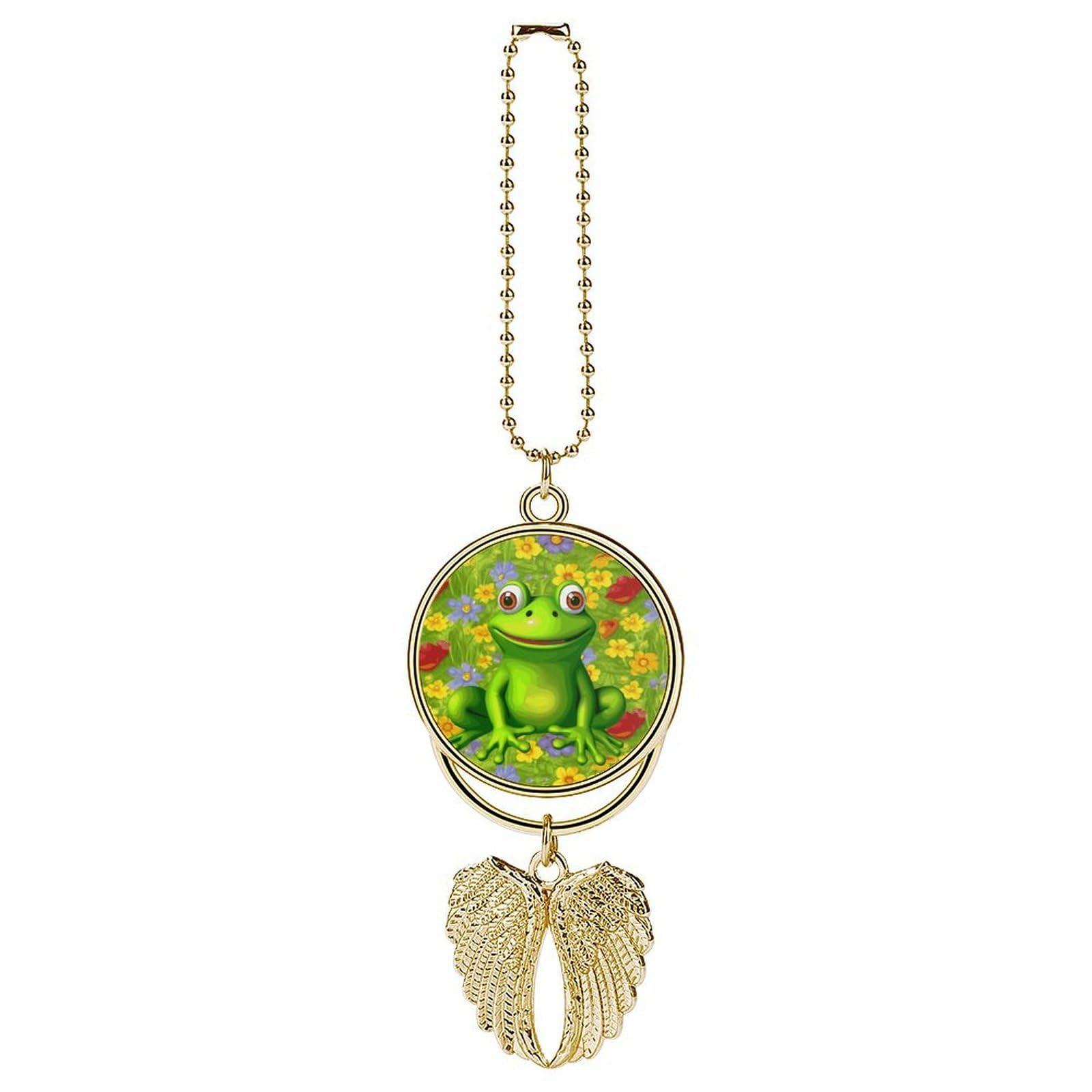 Frog Car Charm Alloy Car Rear View Mirrors Hanging Ornaments Stylish Car Pendant Funny Auto Hanging Accessories Car Hanging Ornaments Gift for Women Men