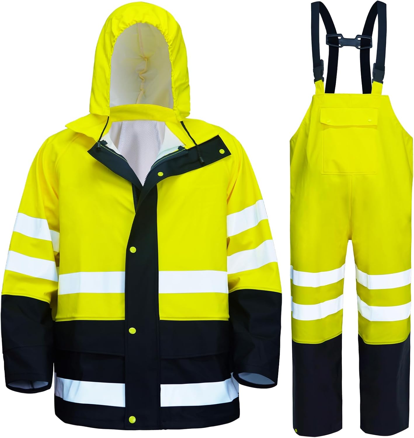 Waterproof Rain Suits Jacket Bib Pants Heavy Duty Workwear