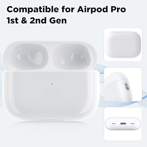 Miniatura 2 de Funda de carga inalámbrica para Airpod Pro 2 para Air Pod Pro 12, funda de repuesto para Air Pod Pro con puerto Lightning, fundas de carga para