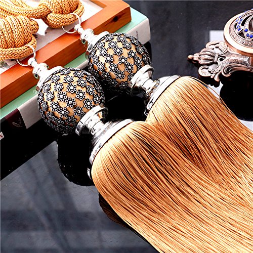 Luxe décoration de la Maison fenêtre Clips Accessoires Suspendus Ceinture Boule Rideau Sangle Gland Attache Embrasse Boucle-café Noir