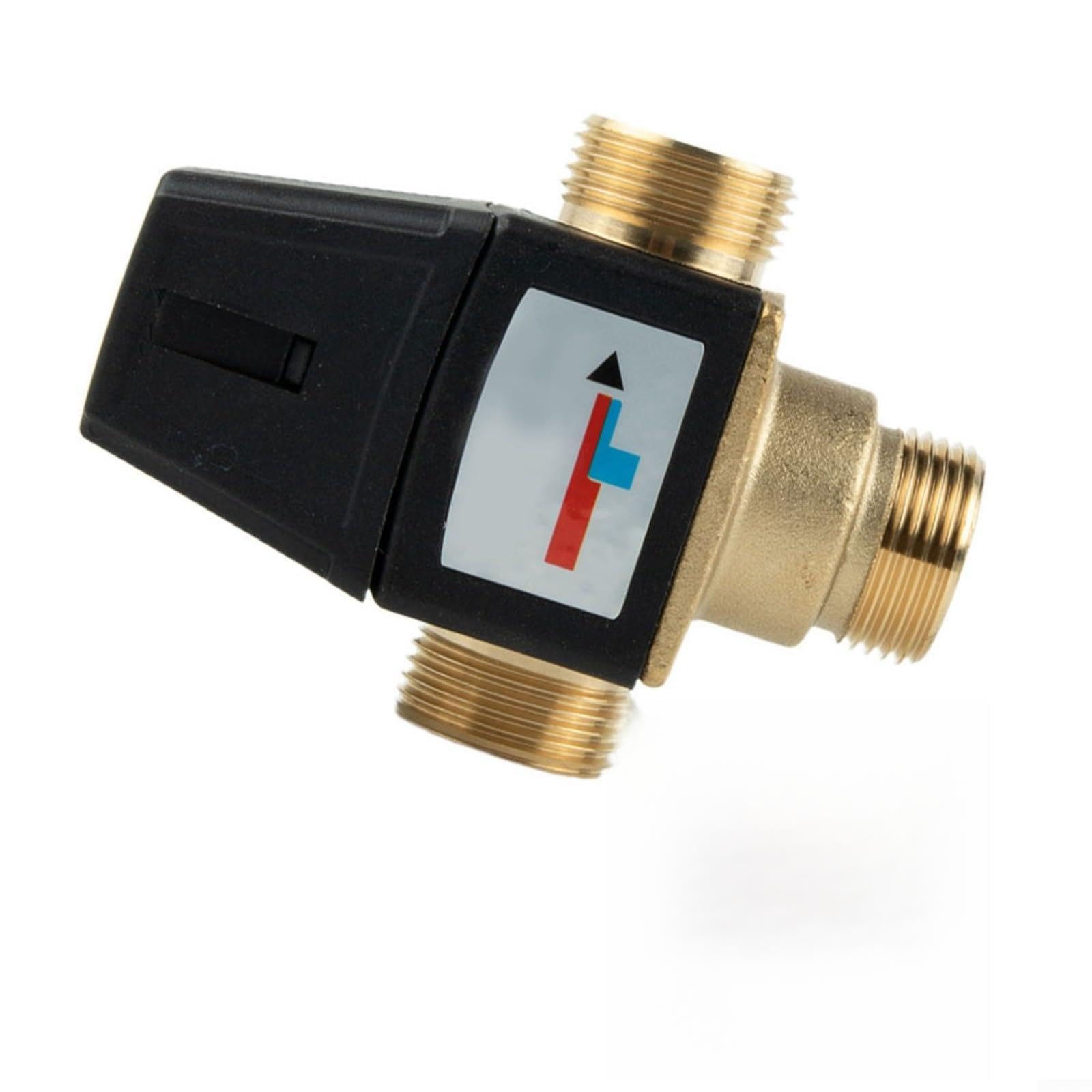 Válvula mezcladora termostática de 3 vías DN20/DN25 35-60 °C de latón para agua caliente y calefacción por suelo radiante con protección contra escaldaduras (DN20)