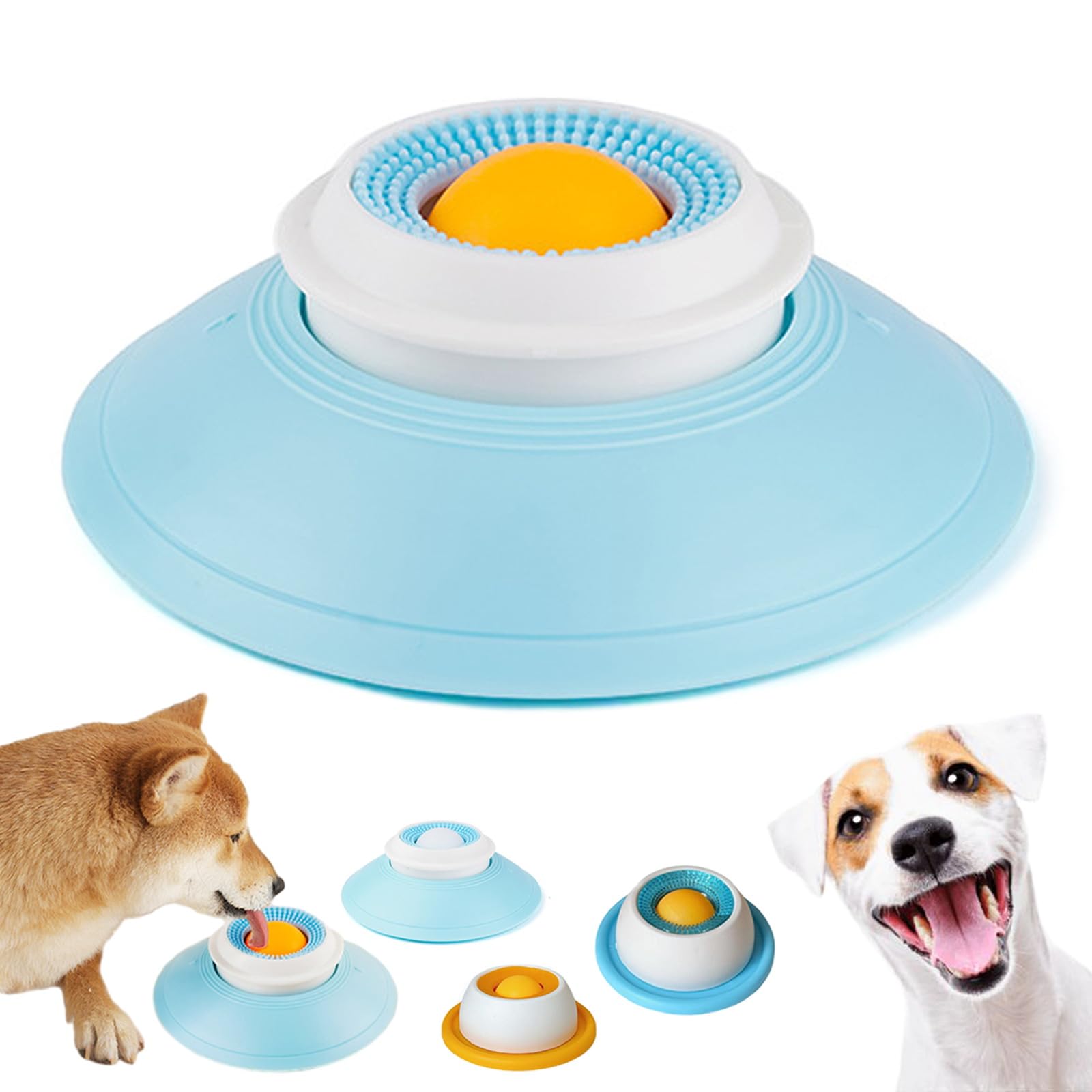Slow Feeder Lick Sphere for Dogs, Non-Slip Dog Lick Ball Toy, Splash-Proof Licksphere TPR Bowl Enrichment Toys for Small, Medium and Large Dogs (A for dogs)