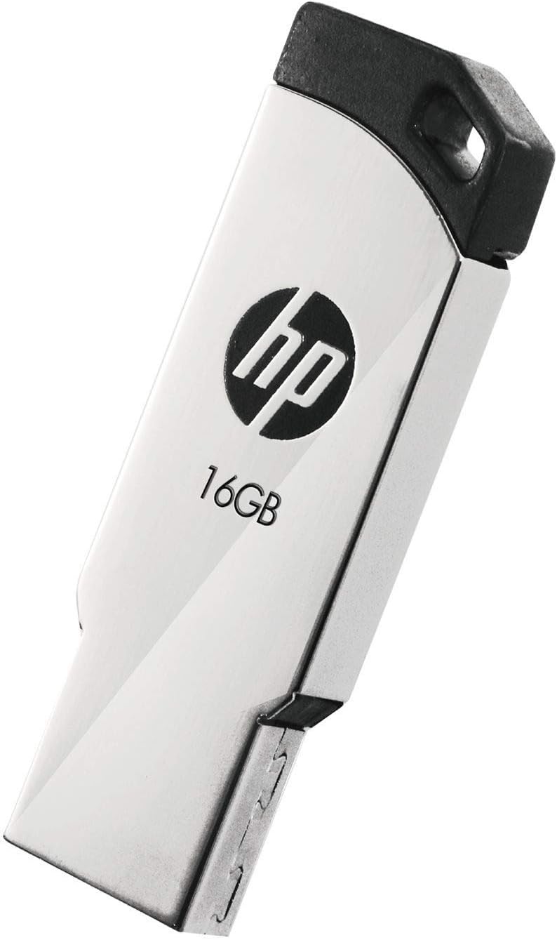 HP v236w 16GB USB 2.0 Pen Drive, Metal Silver