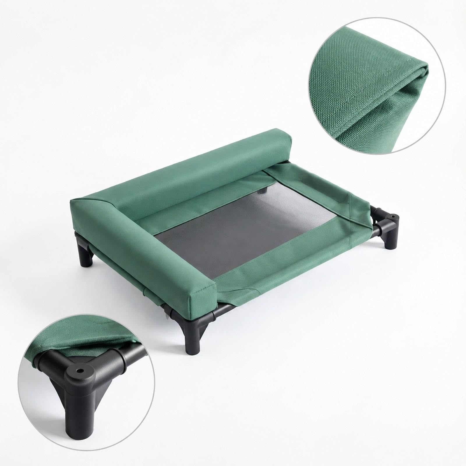 Colcolo Cuccia Rialzata per Cani, Traspirante, Materassino Lavabile, Robusta Cuccia Rialzata per Animali Domestici, Cuccia per Gatti, Cuccioli, Cani di Piccol, Verde