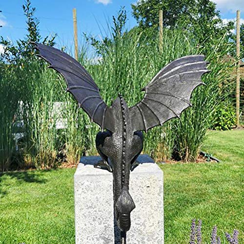 Lubudup Statue Brunnen Drache Patinierte Bronze Feinguss Massive Bronze Wasserspiel Skulptur Gartenkunst,Gartenskulptur,Gartendekoration