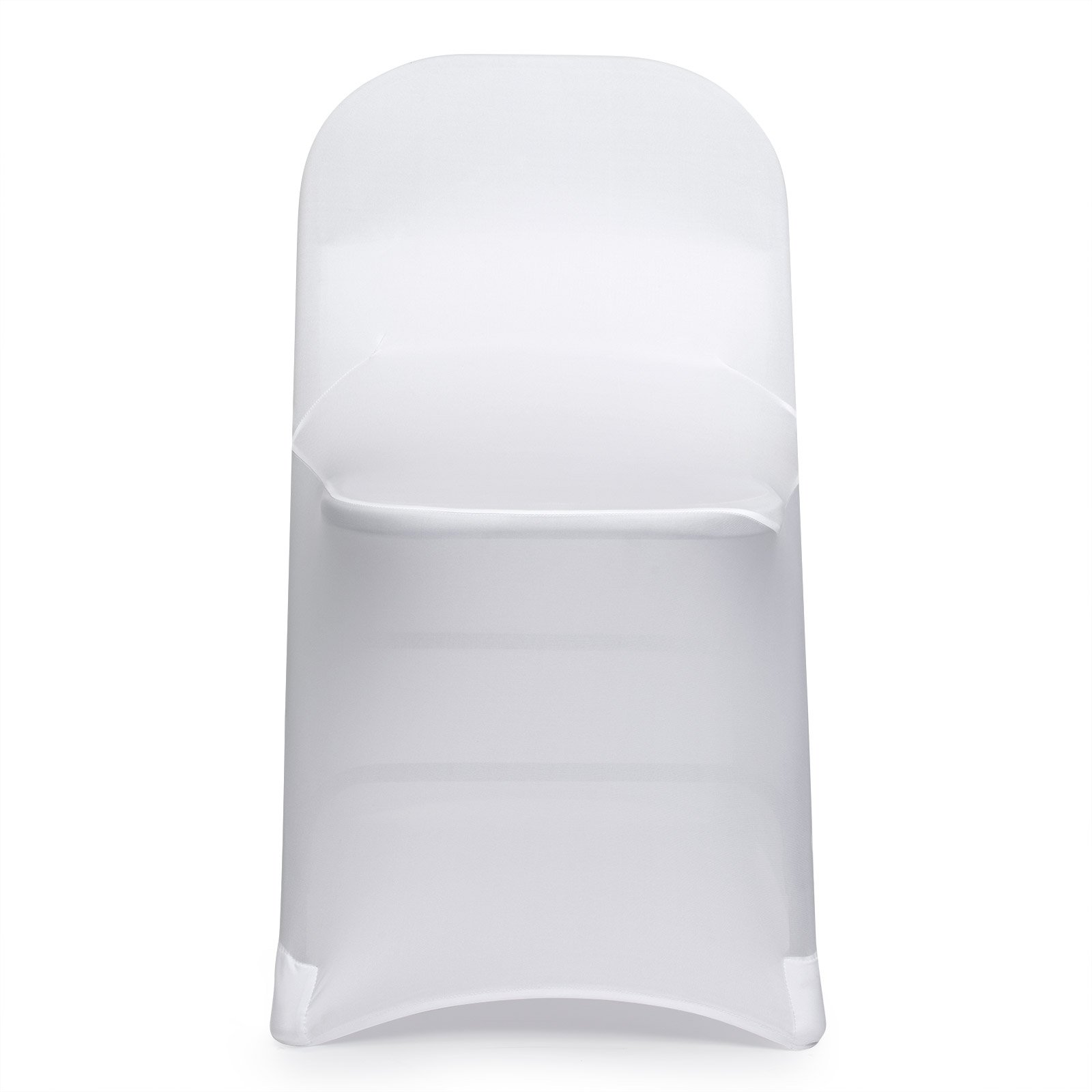 Lann's Linens 10 pcs White Spandex Folding Chair Covers for Wedding, Party, and Banquet