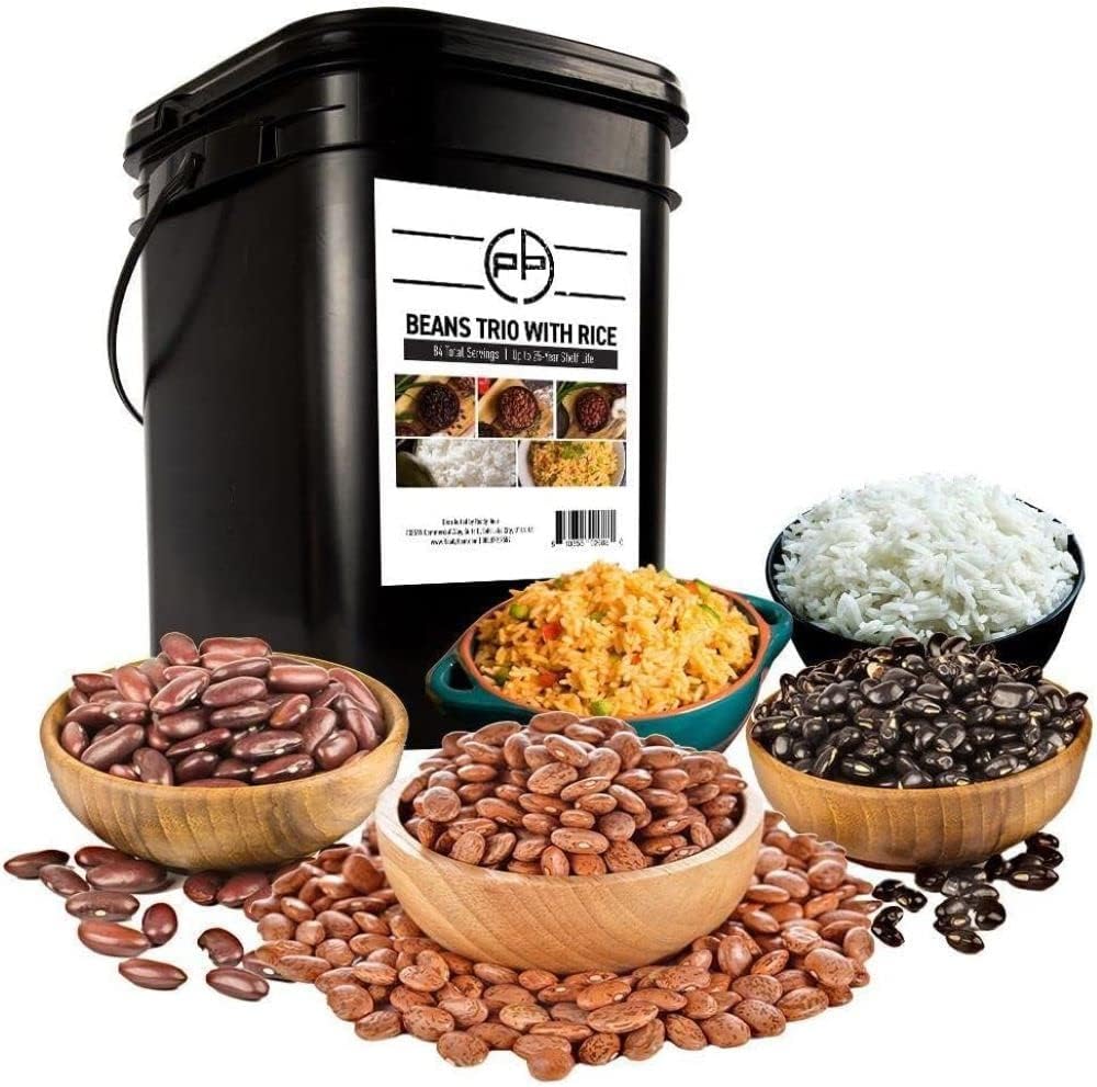 Beans Trio with Rice Emergency Meals Package (100 Servings, 14 pk.) by Prepared Hour