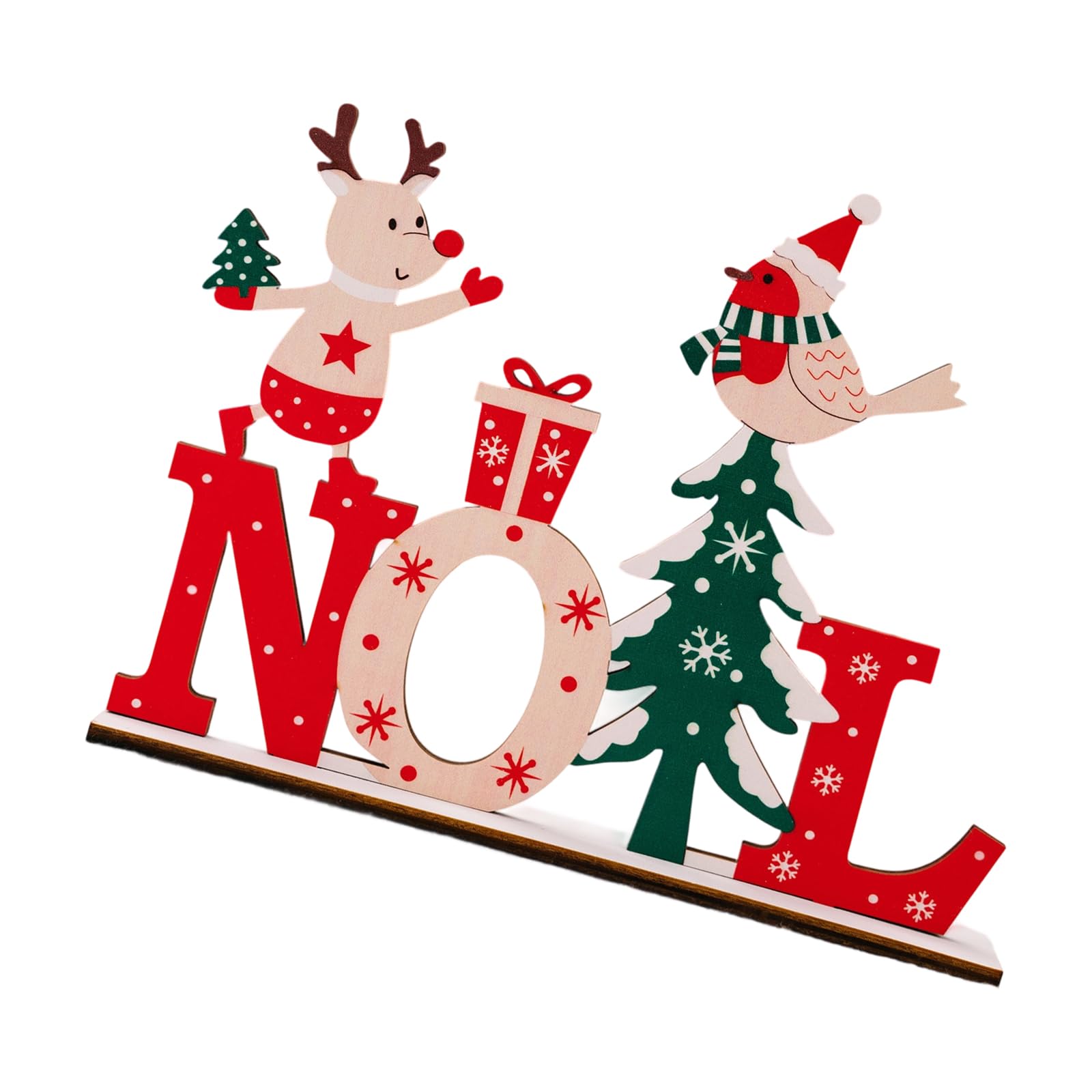carotoe Wood Letter Display Ornament Wooden Alphabets Christmas Mantel Decoration Modern Homes Accent for Desktop Entryway Wooden Christmas Display