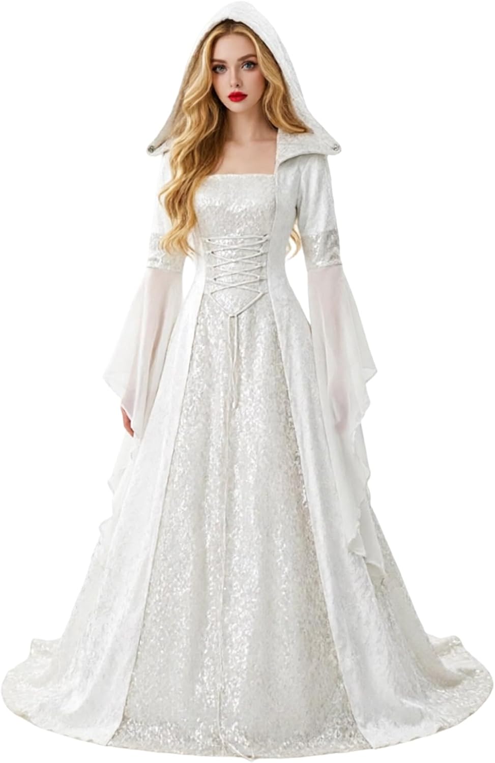 Wkishenl Gothic Renaissance Dress Women Plus Size Medieval Costume Victorian Ball Gown Witch Evil Queen Halloween Costumes