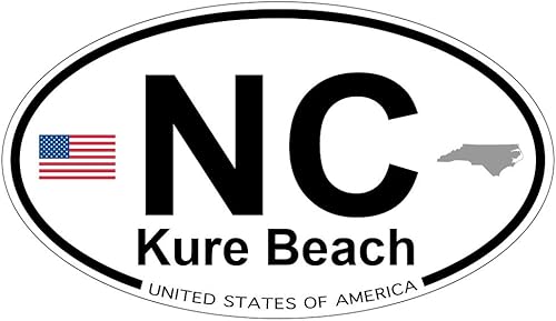 Kure Beach, Carolina del Norte - Pegatina ovalada