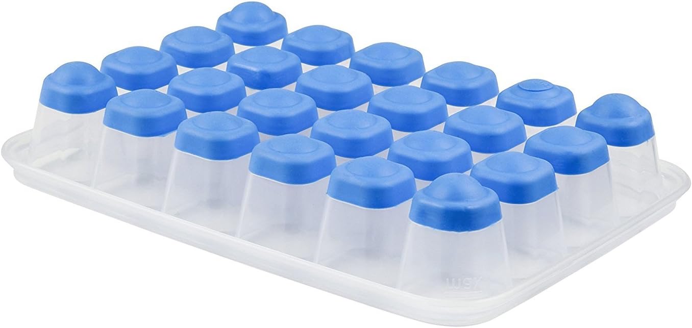 Emsa Clip and Close 2.0 Ice Cubes Box, Plastic, Blue/Transparent