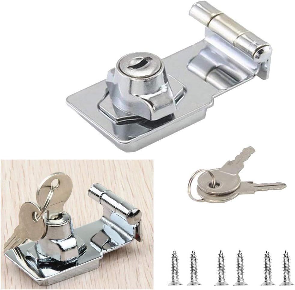 Zinc Alloy 90 Degrees Keyed Hasp Lock Twist Knob Keyed Lock Hasp for