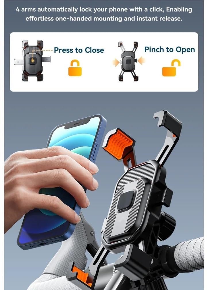 Morsetto Per Cellulare Per Manubrio Per Moto Porta Per Bici Per Altri Accessori Da Ciclismo Per Smartphone 4.7 A 6.7 ​​pollici