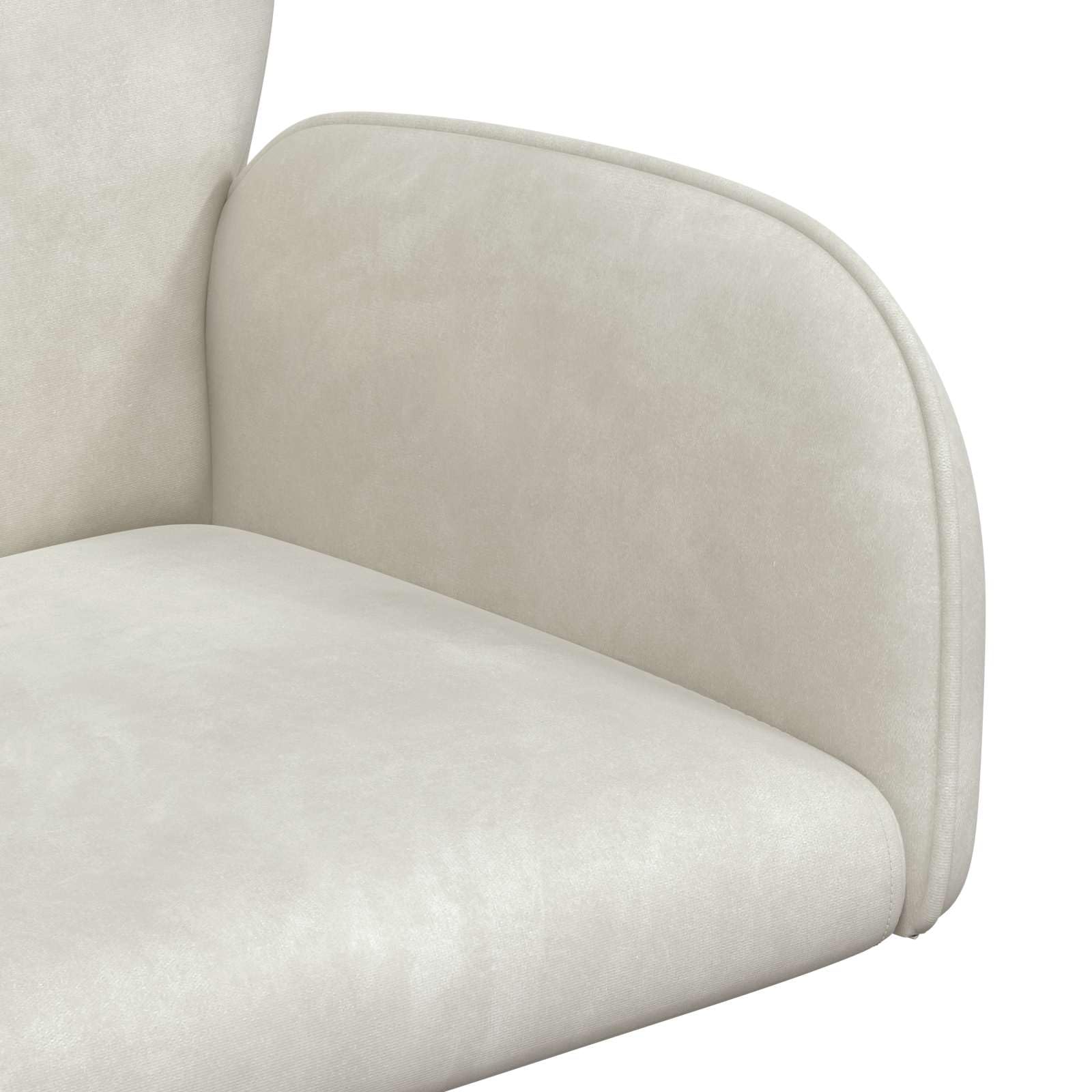 Juego de 2 sillas giratorias de terciopelo crema con marco de metal, 54 x 55 x 90 cm, altura regulable de 78 a 90 cm, rotación de 360 grados, respaldo ergonómico y reposabrazos para oficina