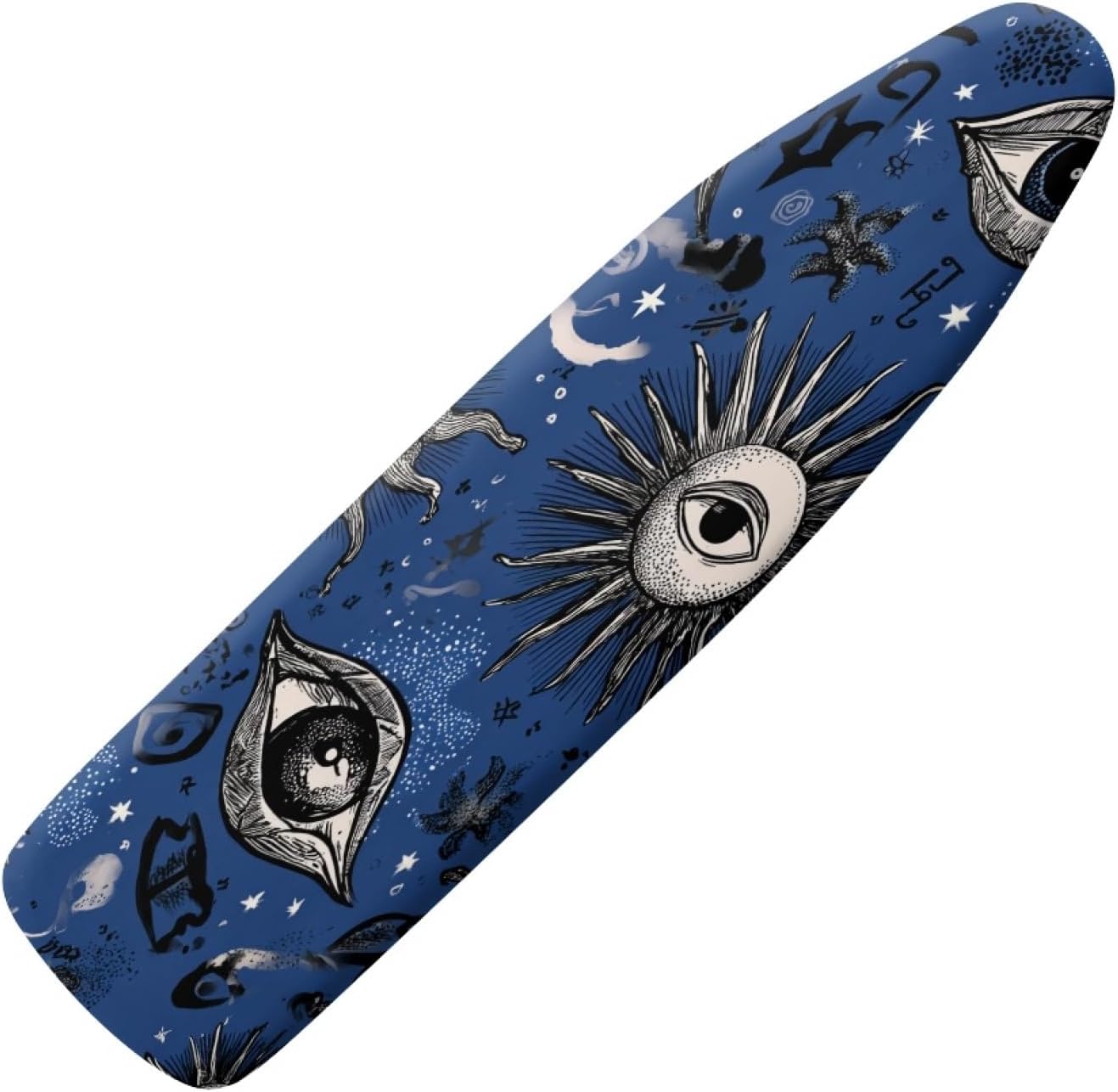 Ironing Board Cover 14x48 Pattern Black White Iron Board Cover with Padding Heat Reflective,Scorch Resistant Thick Padding,Snug Fit Non-Slip Nose Pocket Fastener Straps Elastic Edges