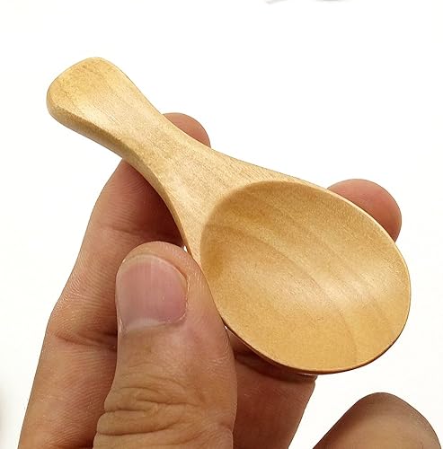Miniatura 5 de Cuchara de sal de madera pequeña, cuchara de condimentos de madera maciza, cuchara de miel hecha a mano, cucharadita de miel, condimento, azúcar,