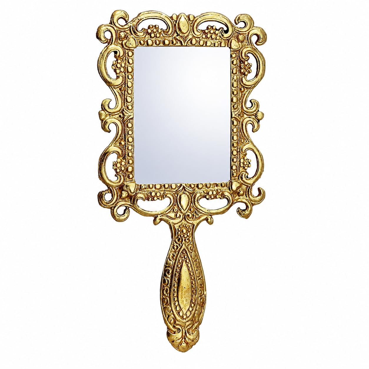 DreamKraft Square Gold Plated Metal Hand Mirror for Makeup, Travel, Salon, and Decor (10 x 1 x 19 cm, Aluminium, Gold)-image-40
