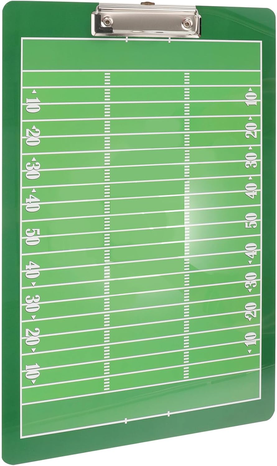 TEHAUX Football Coaching Board Double-Sided Dry Erase Clipboard with Handle for Training and Match Strategy, Professional Football Coaches Tactical Whiteboard for Sports Practice