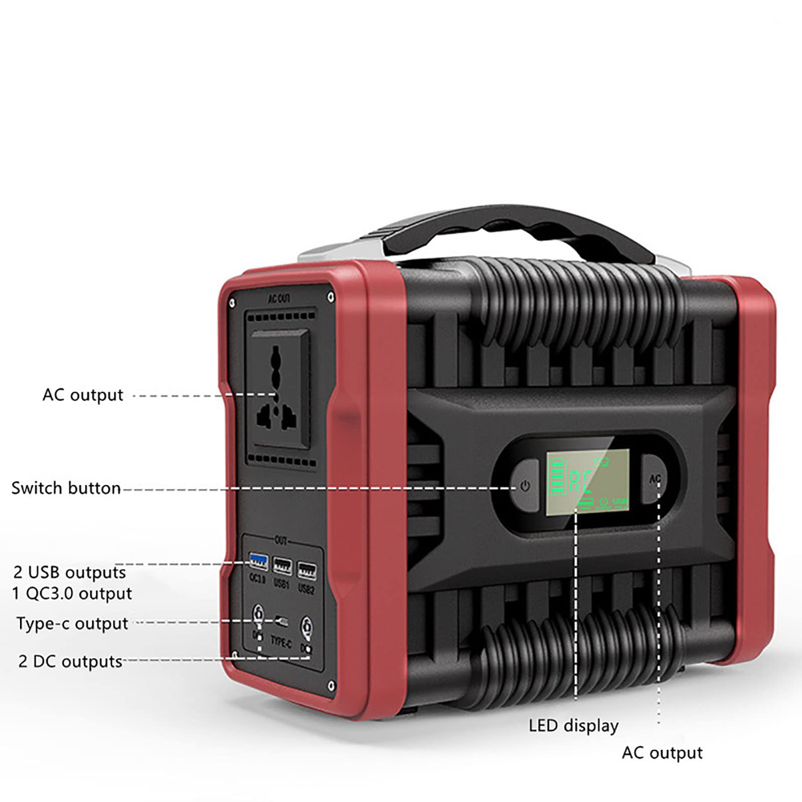 Avviatori di Emergenza per Auto con Batteria da 60000 mAh, generatore Solare da 222 Wh, Alimentatore per Emergenza, Campeggio e Viaggi.