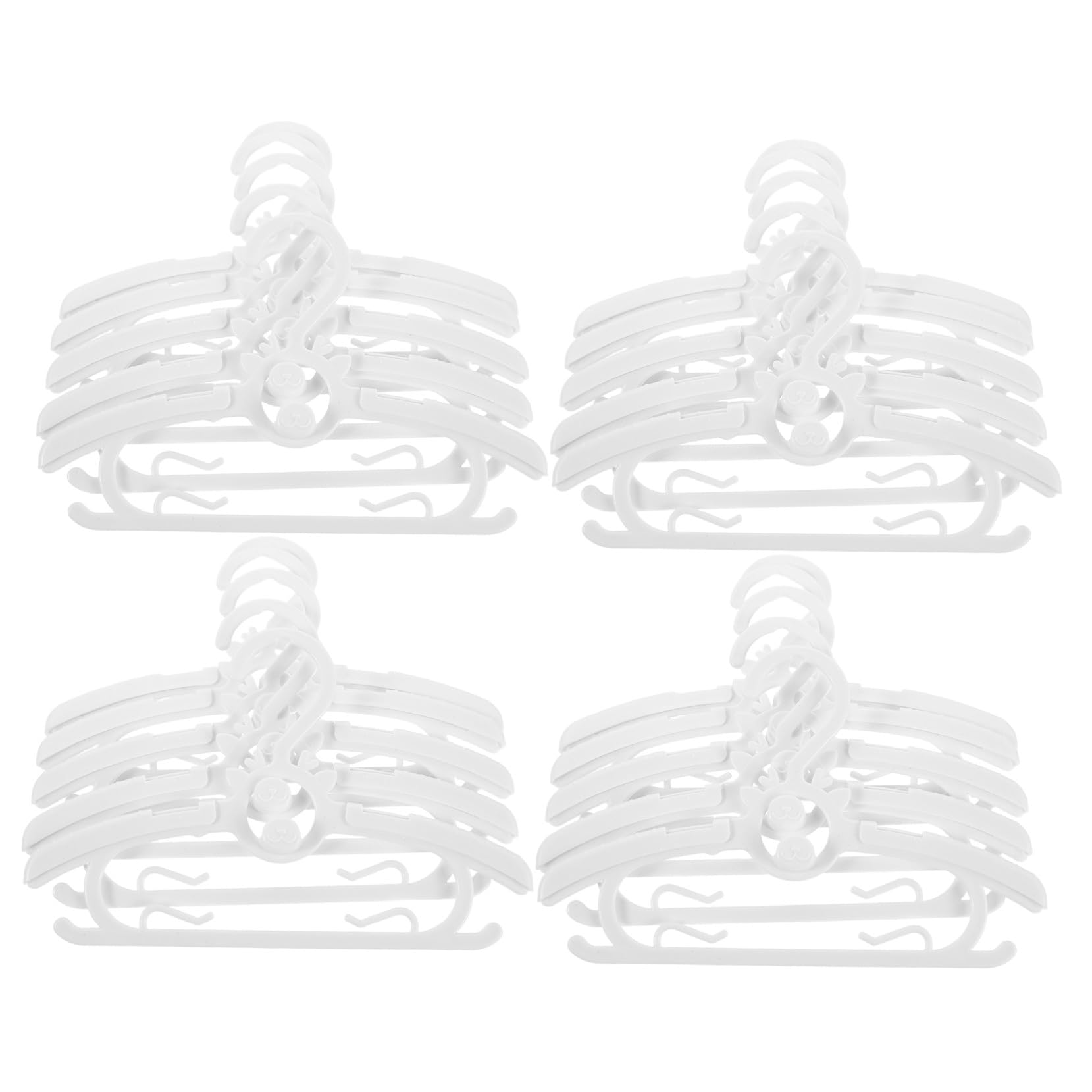 Sosoport 30 Piezas Perchas para Ajustables Perchas Infantiles de Plástico Antideslizantes para Armario y Ropa Delicada Organizador de Armario para Guardería y Colada